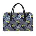 Illusion Toucan Print Leather Duffel Bag