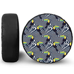 Illusion Toucan Print Leather Spare Tire Cover