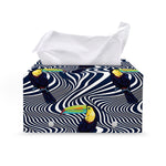 Illusion Toucan Print Leather Tissue Box Cover