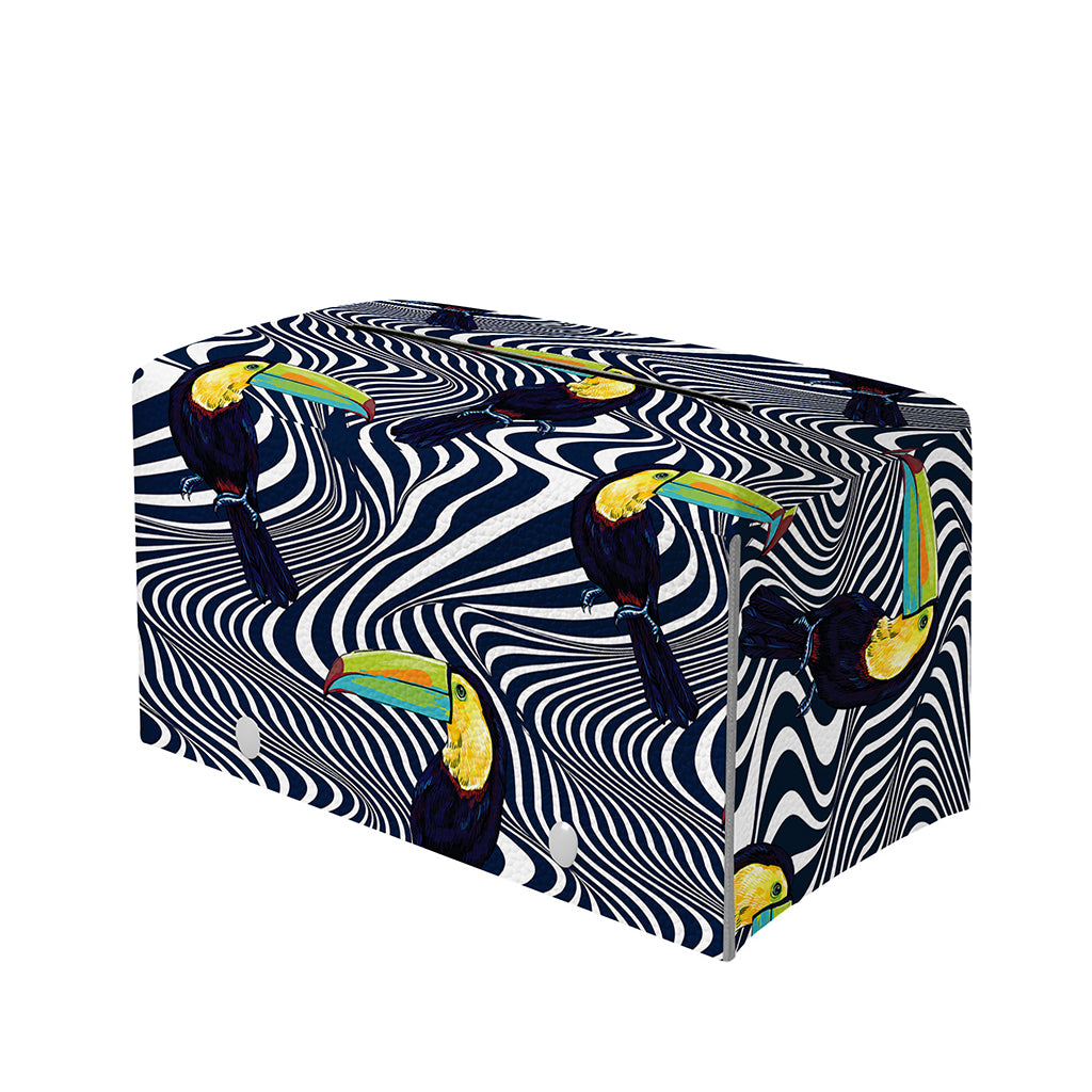 Illusion Toucan Print Leather Tissue Box Cover