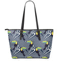 Illusion Toucan Print Leather Tote Bag With Zipper