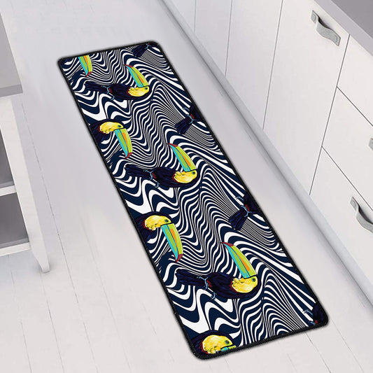 Illusion Toucan Print Long Kitchen Mat