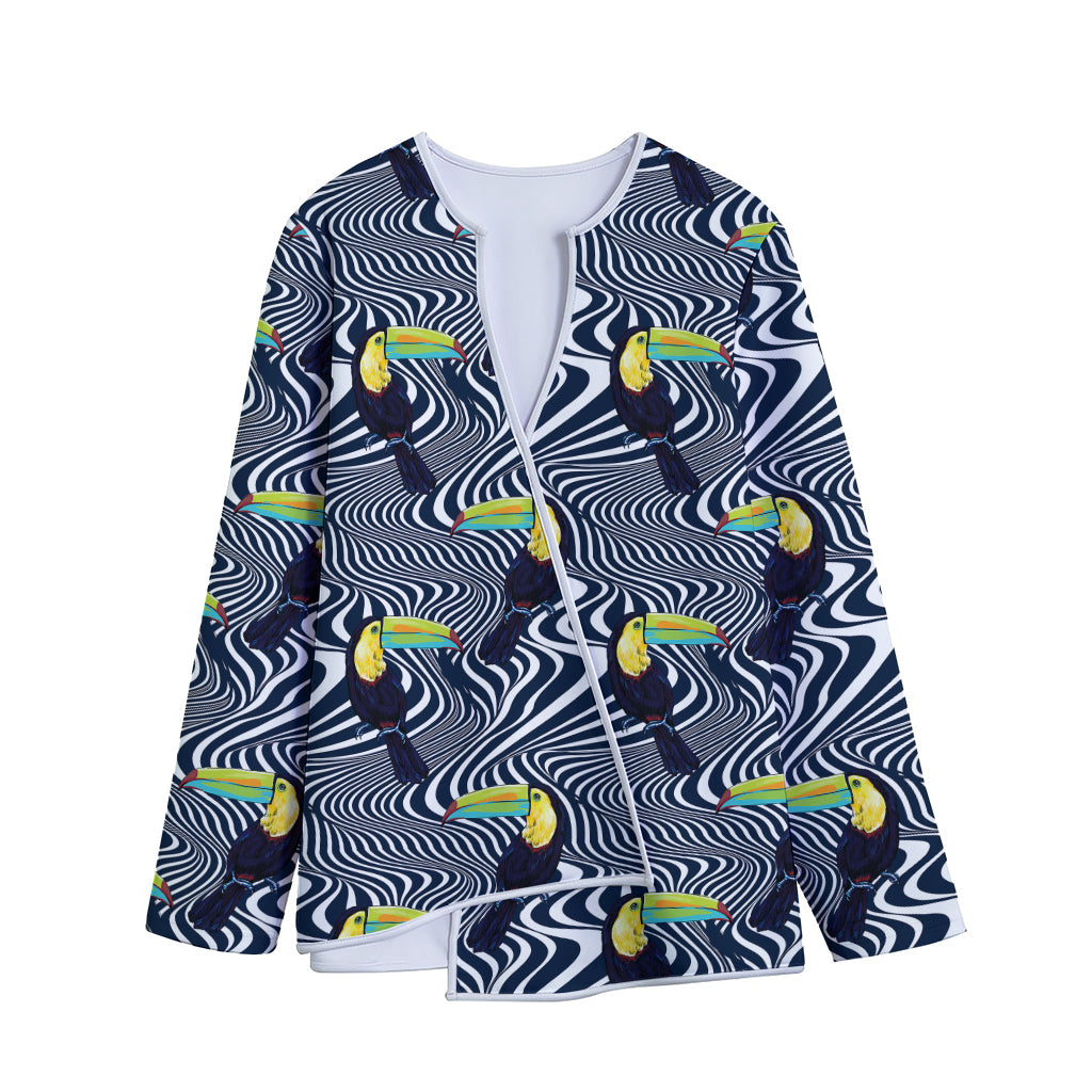 Illusion Toucan Print Long Sleeve Short Coat