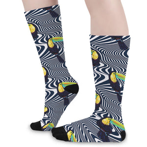 Illusion Toucan Print Long Socks