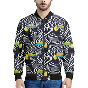 Illusion Toucan Print Men's Bomber Jacket