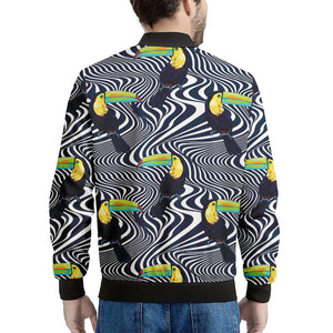 Illusion Toucan Print Men's Bomber Jacket