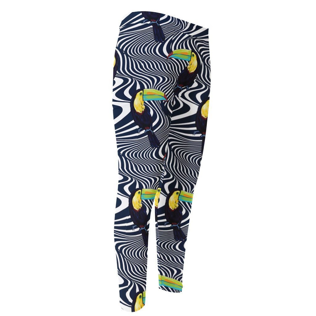 Illusion Toucan Print Men's Compression Pants