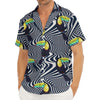 Illusion Toucan Print Men's Deep V-Neck Shirt