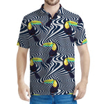 Illusion Toucan Print Men's Polo Shirt