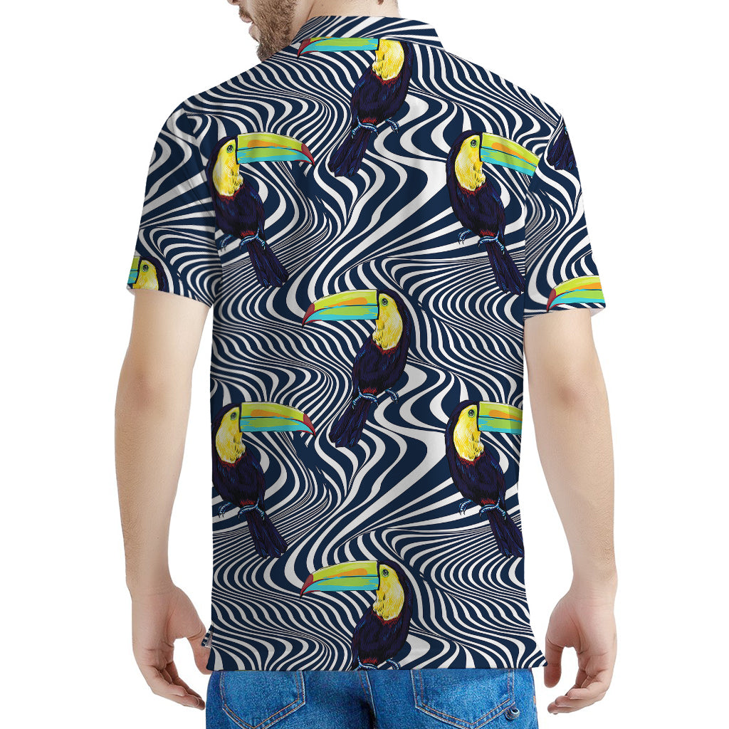 Illusion Toucan Print Men's Polo Shirt