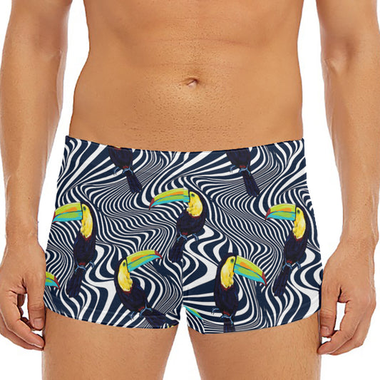 Illusion Toucan Print Men's Short Boxer Briefs