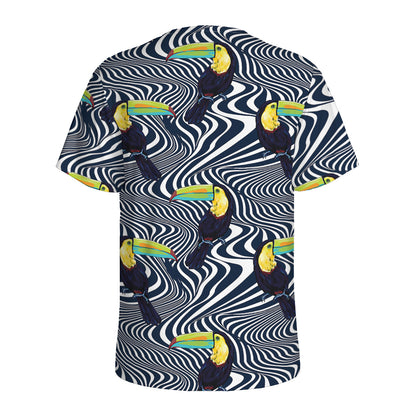 Illusion Toucan Print Men's Sports T-Shirt