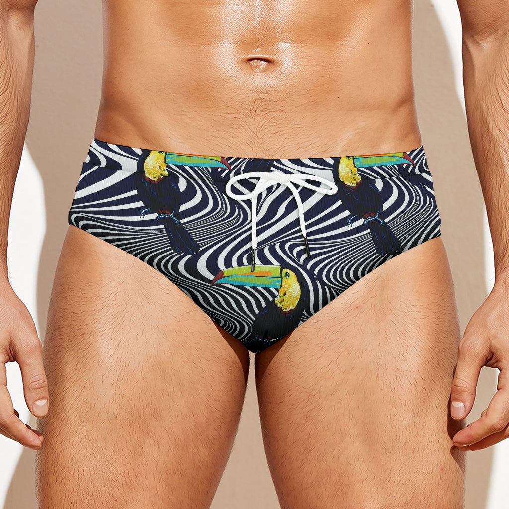 Illusion Toucan Print Men's Swim Briefs