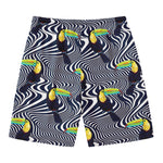 Illusion Toucan Print Men's Swim Trunks