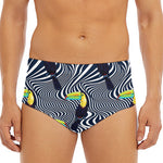 Illusion Toucan Print Men's Triangle Swim Briefs