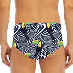 Illusion Toucan Print Men's Triangle Swim Briefs