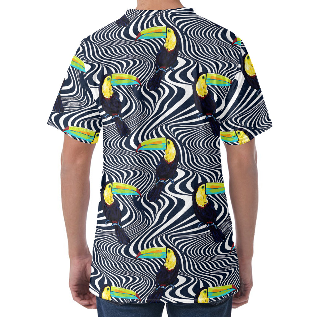 Illusion Toucan Print Men's Velvet T-Shirt