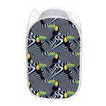Illusion Toucan Print Mesh Laundry Hamper