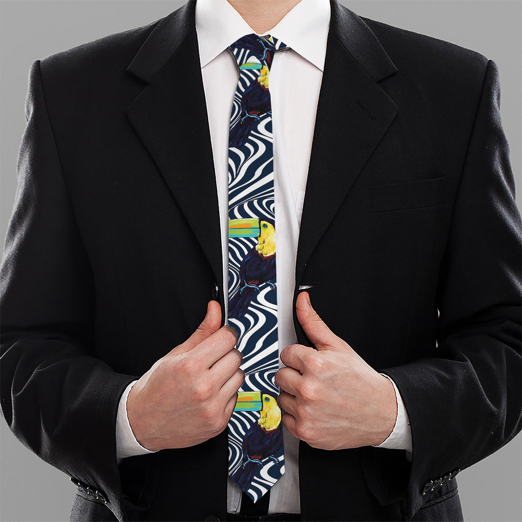 Illusion Toucan Print Necktie