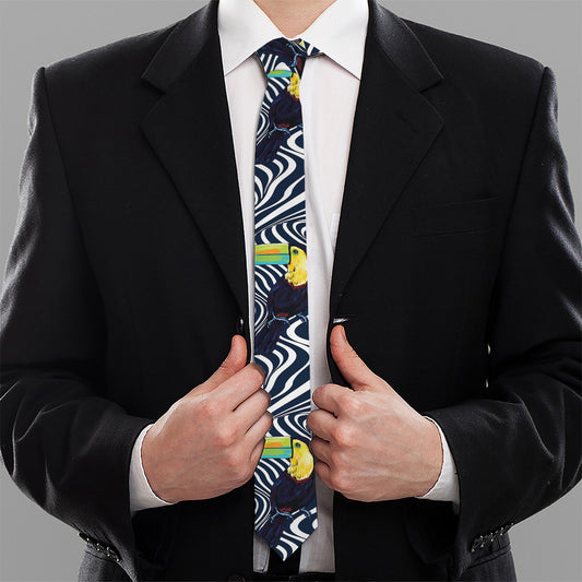 Illusion Toucan Print Necktie