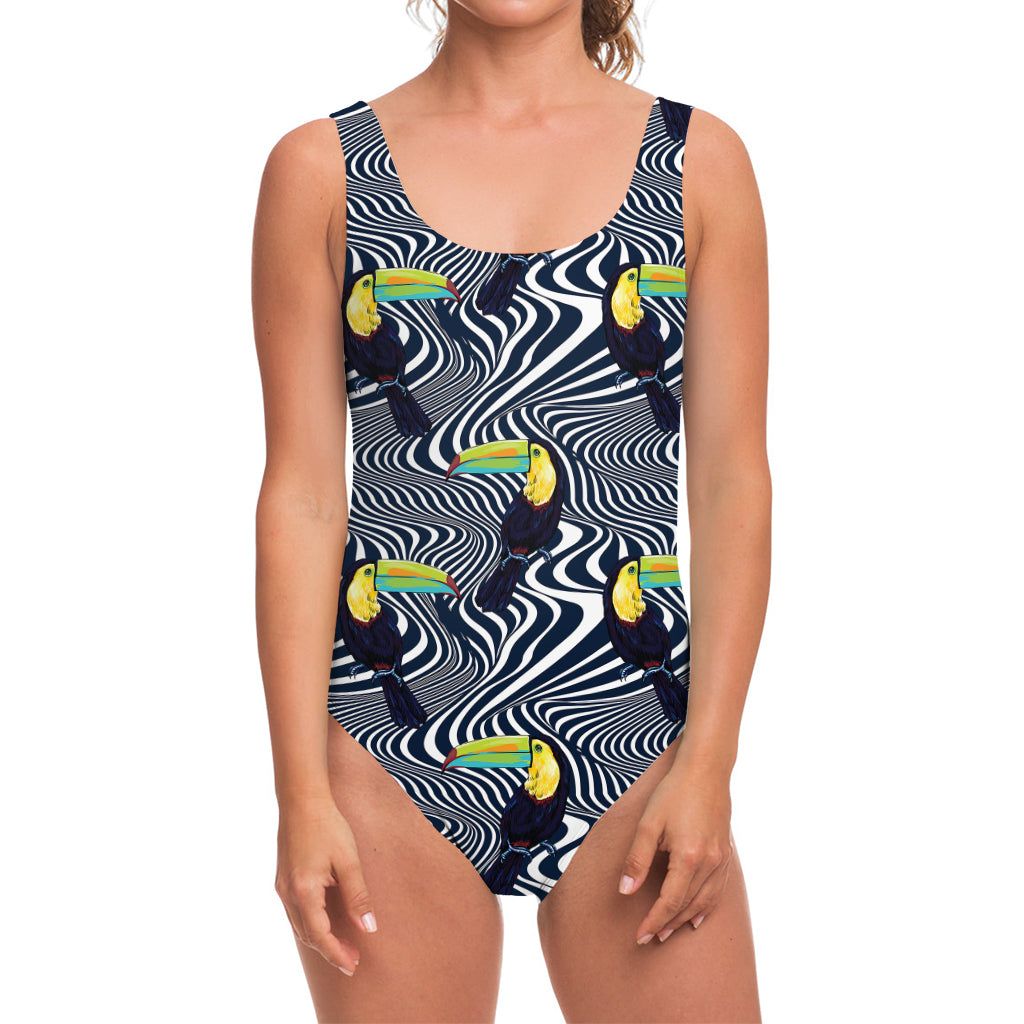 Illusion Toucan Print One Piece Swimsuit