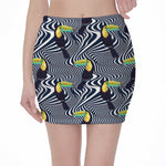 Illusion Toucan Print Pencil Mini Skirt