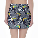 Illusion Toucan Print Pencil Mini Skirt