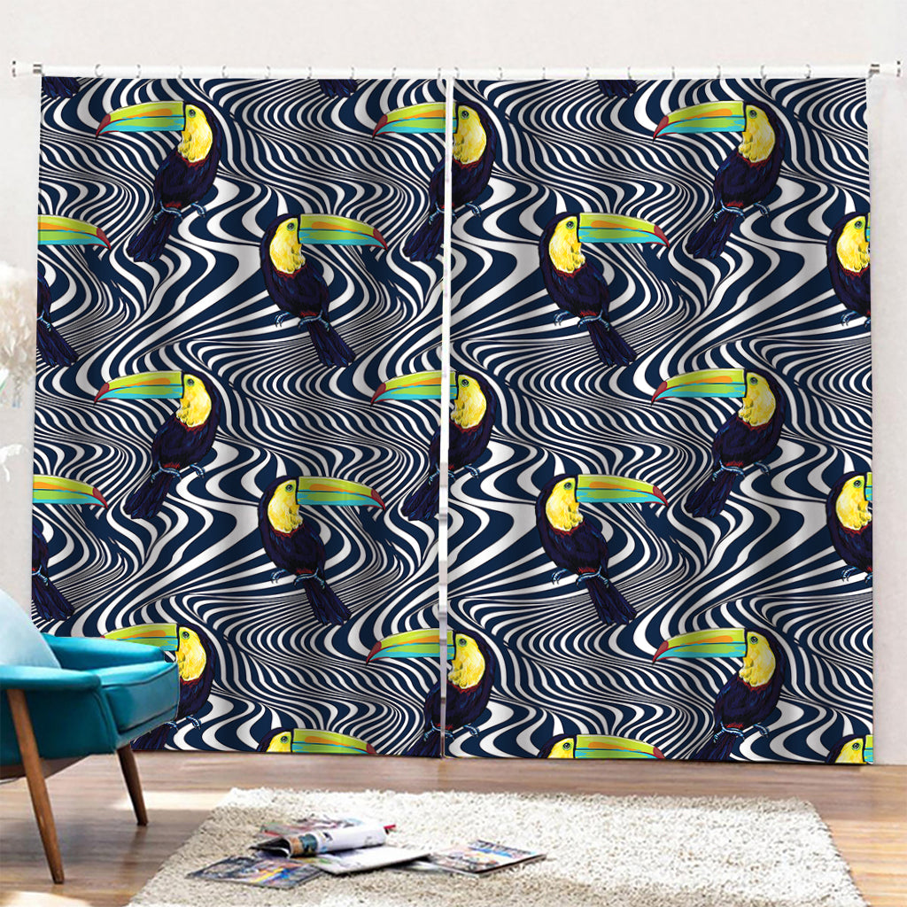 Illusion Toucan Print Pencil Pleat Curtains