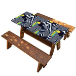 Illusion Toucan Print Picnic Table Cover