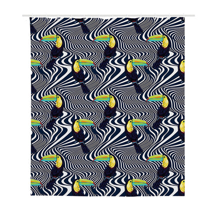 Illusion Toucan Print Polyester Shower Curtain