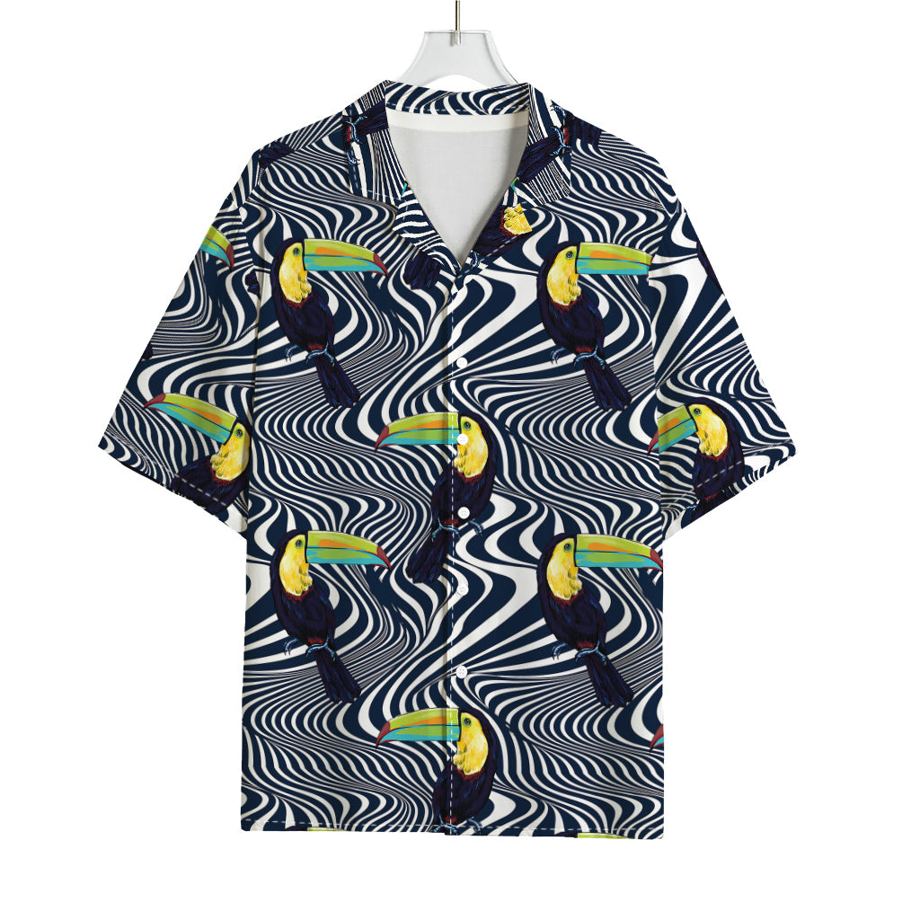 Illusion Toucan Print Rayon Hawaiian Shirt