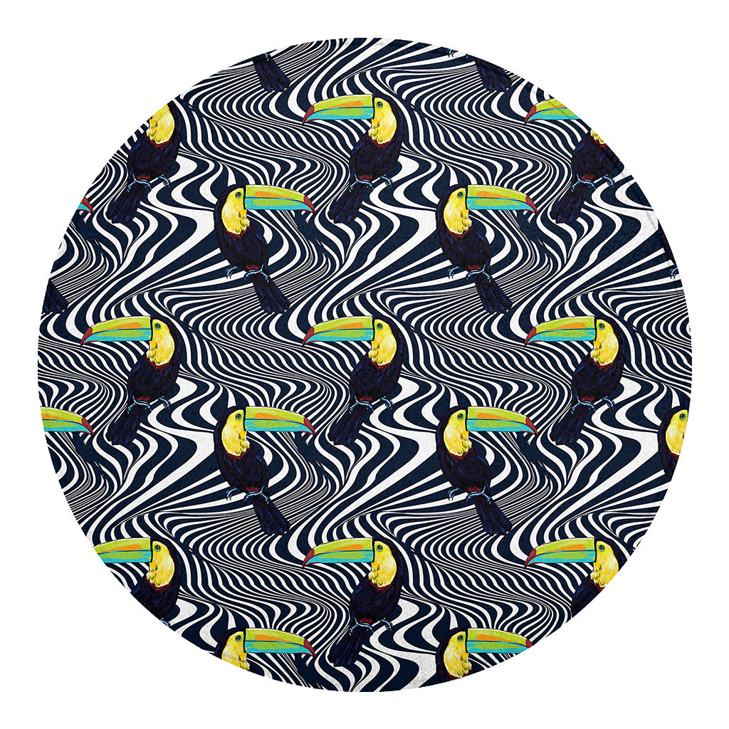 Illusion Toucan Print Round Blanket