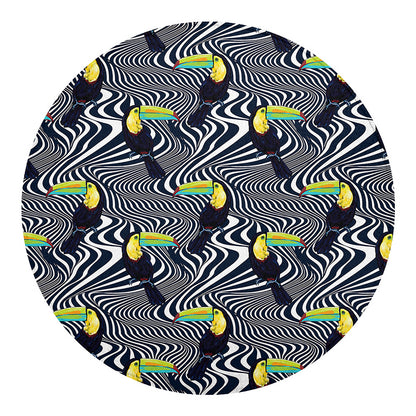 Illusion Toucan Print Round Blanket