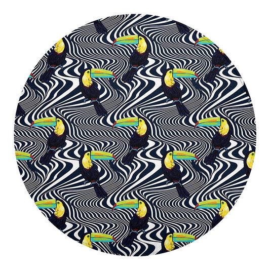 Illusion Toucan Print Round Blanket