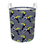 Illusion Toucan Print Round Laundry Basket