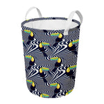 Illusion Toucan Print Round Laundry Basket