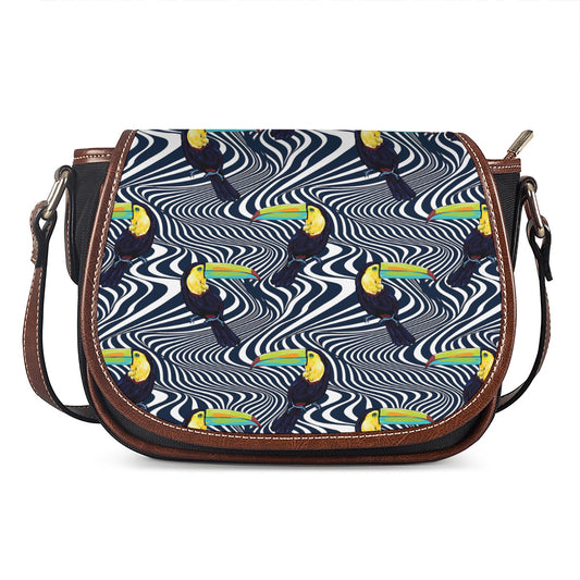 Illusion Toucan Print Saddle Bag