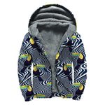 Illusion Toucan Print Sherpa Lined Zip Up Hoodie