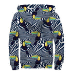 Illusion Toucan Print Sherpa Lined Zip Up Hoodie