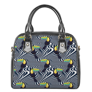 Illusion Toucan Print Shoulder Handbag