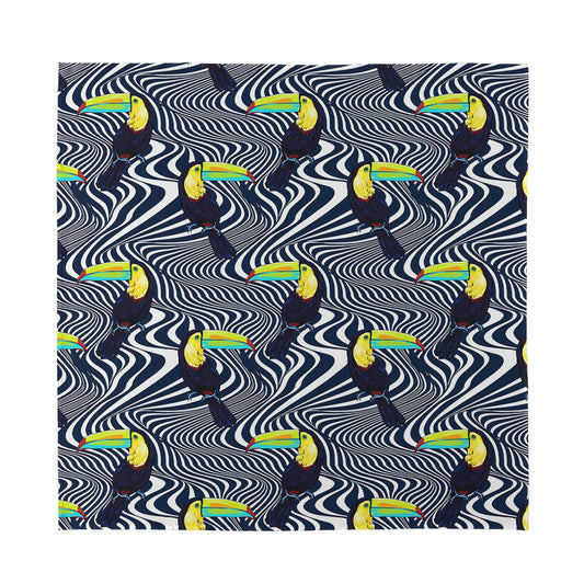 Illusion Toucan Print Silk Bandana