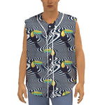 Illusion Toucan Print Sleeveless Baseball Jersey