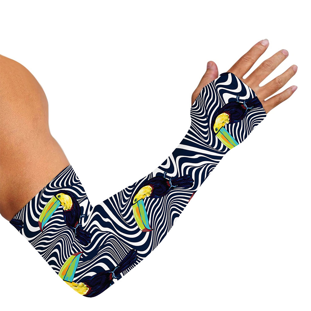 Illusion Toucan Print Sun Protection Arm Sleeves