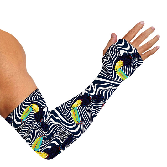 Illusion Toucan Print Sun Protection Arm Sleeves