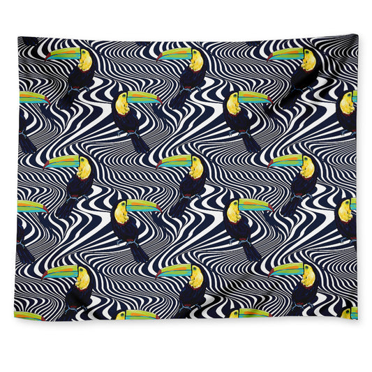 Illusion Toucan Print Tapestry