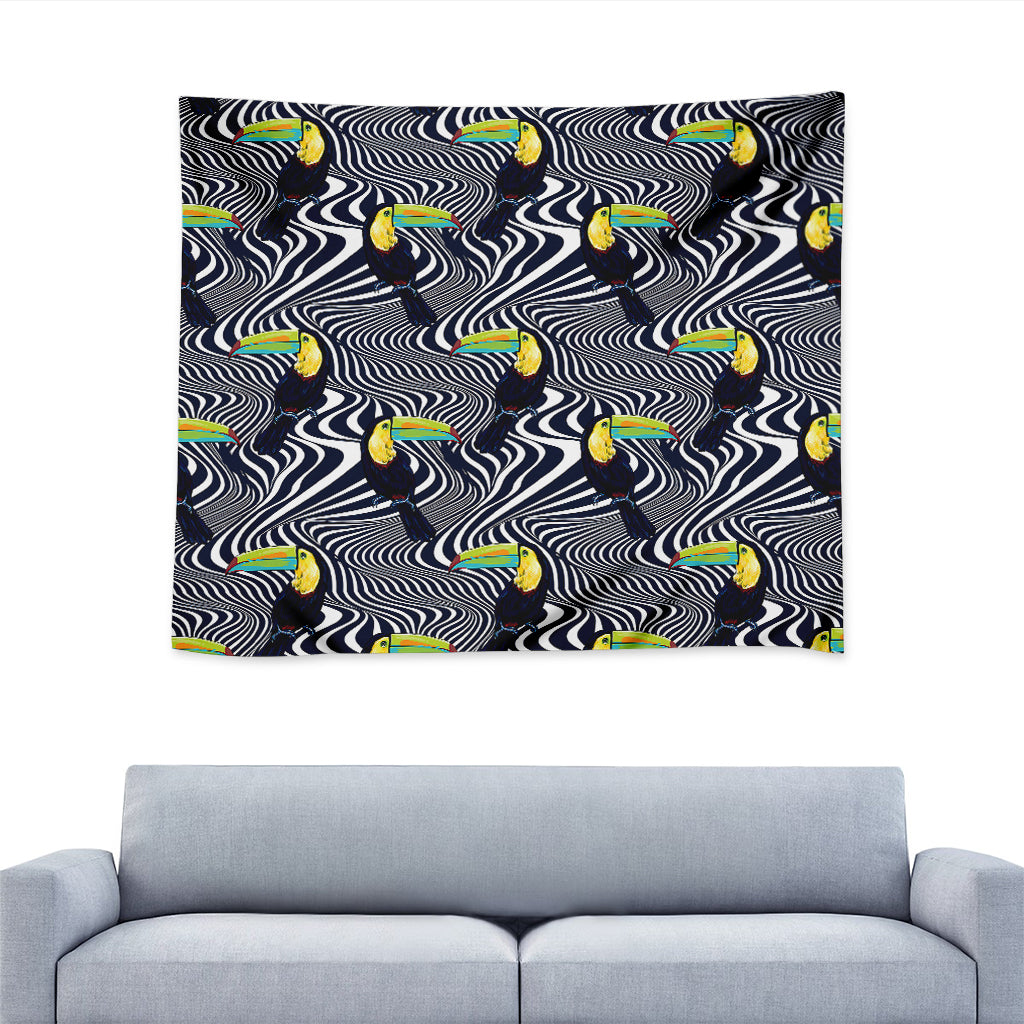 Illusion Toucan Print Tapestry
