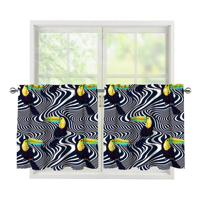 Illusion Toucan Print Tier Curtains