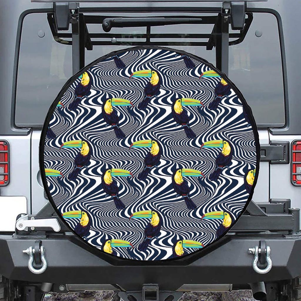 Illusion Toucan Print Tire Cover