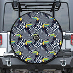 Illusion Toucan Print Tire Cover With Camera Hole