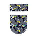 Illusion Toucan Print Toilet Lid And Tank Cover Set